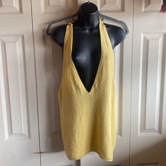 Free People Tops - Free People Beach NWT Deep Vneck Tie Strap Back Cotton Blend Knit Coverup Top